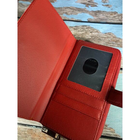NEW Red Zippered Wallet with Wrist Strap - Wristlet - Compartments, Card Slots - Picture 5 of 7